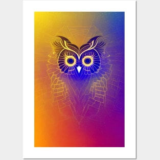 Gometric owl design Posters and Art